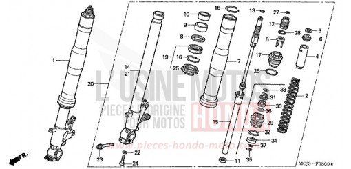 FOURCHETTE AVANT CBR900RR1 de 2001